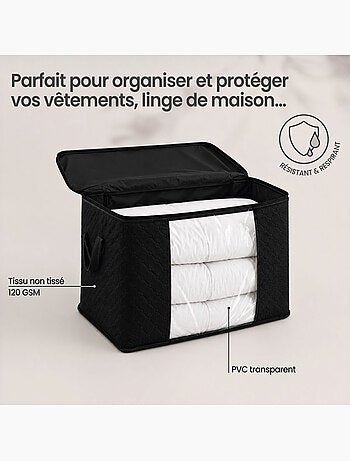 Lot de 4 sacs de rangement pliable pour vêtements, linge de maison avec poignées - vivezen