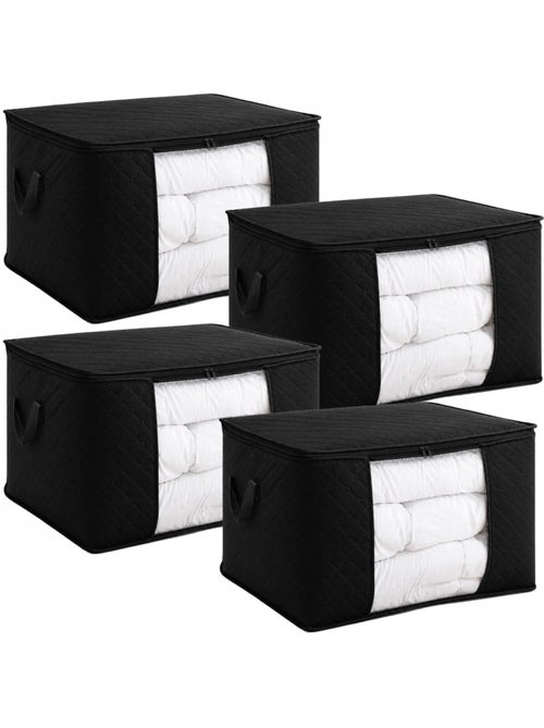 Lot de 4 sacs de rangement pliable pour vêtements, linge de maison avec poignées - vivezen - Kiabi Lot de 4 sacs de rangement pliable pour vêtements, linge de maison avec poignées - vivezen - Kiabi