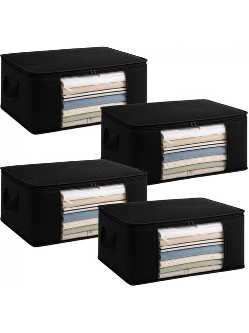 Lot de 4 sacs de rangement pliables pour vêtements, linge de maison avec poignées - vivezen - Kiabi Lot de 4 sacs de rangement pliables pour vêtements, linge de maison avec poignées - vivezen - Kiabi