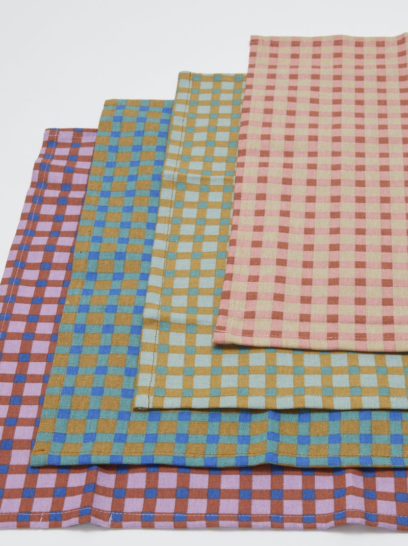 Lot de 4 serviettes de table 40 x 40 cm Multicolor - Kiabi