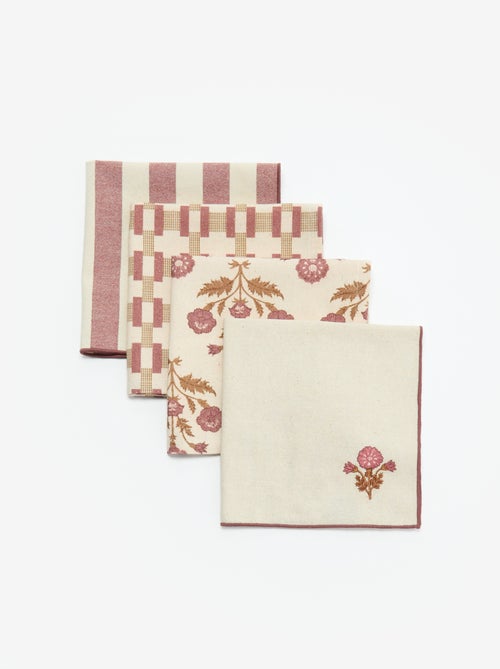Lot de 4 serviettes de table 40 x 40 cm - Kiabi Lot de 4 serviettes de table 40 x 40 cm - Kiabi
