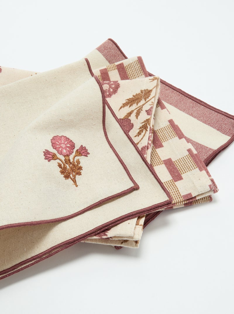 Lot de 4 serviettes de table 40 x 40 cm Rose - Kiabi