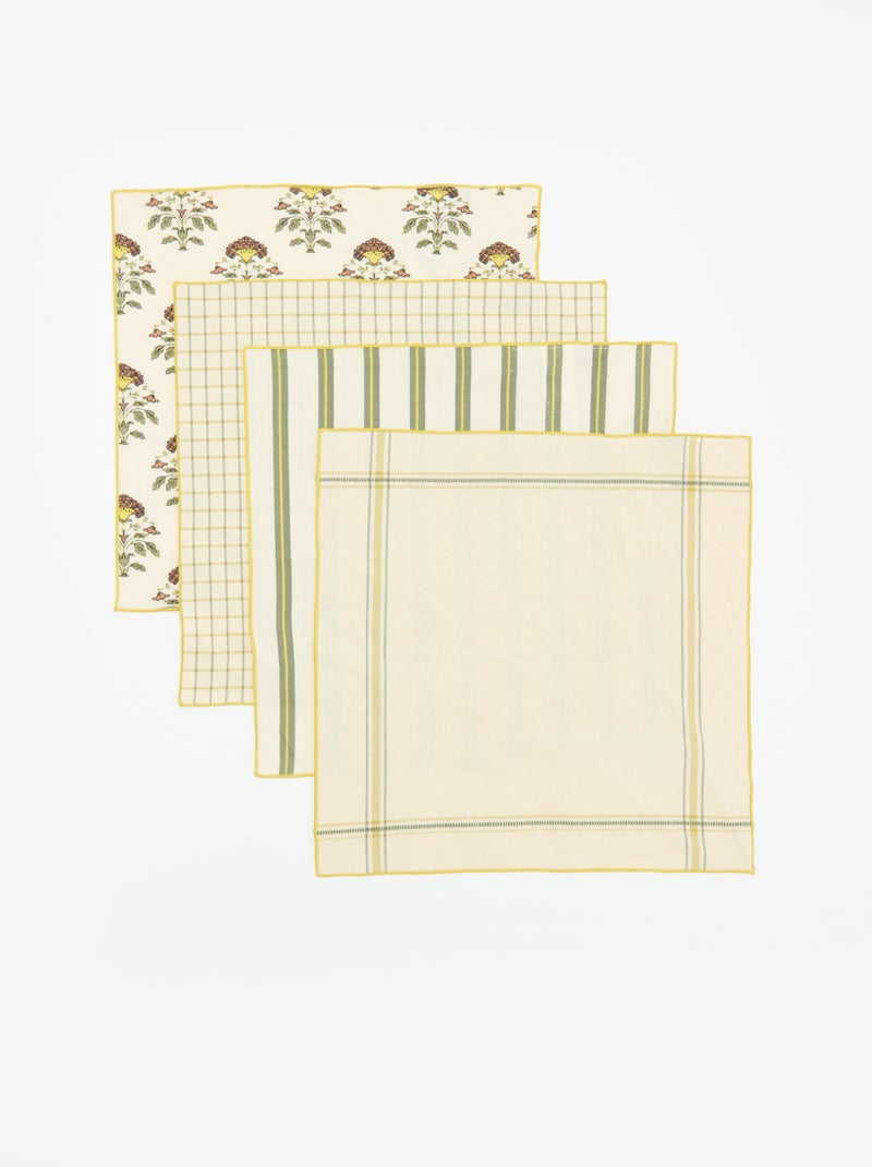 Lot de 4 serviettes de table 40 x 40 cm Vert - Kiabi