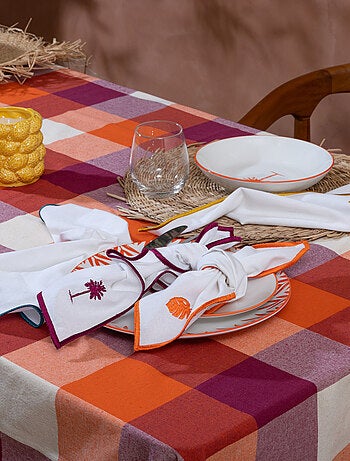 Lot de 4 serviettes de table brodées