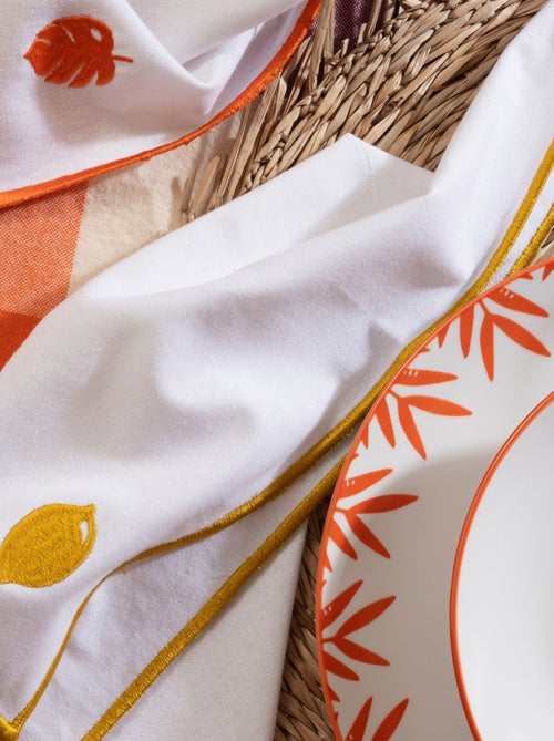 Lot de 4 serviettes de table brodées - Kiabi
