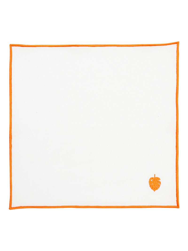 Lot de 4 serviettes de table brodées Blanc - Kiabi