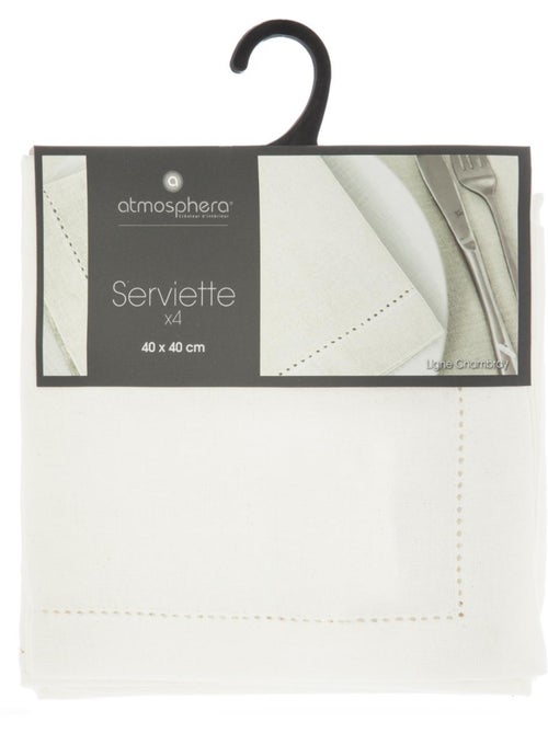 Lot de 4 serviettes de table CHAMBRAY - Kiabi Lot de 4 serviettes de table CHAMBRAY - Kiabi