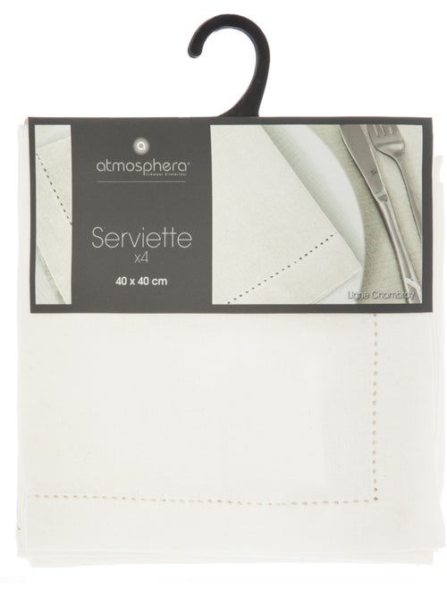 Lot de 4 serviettes de table CHAMBRAY - Kiabi Lot de 4 serviettes de table CHAMBRAY - Kiabi