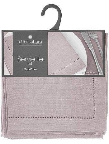 Lot de 4 serviettes de table CHAMBRAY