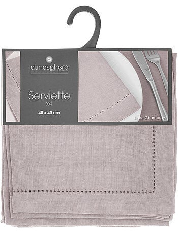 Lot de 4 serviettes de table CHAMBRAY