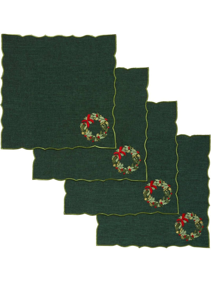 Lot de 4 serviettes de table elma vertes Vert - Kiabi