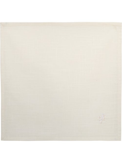 Lot de 4 serviettes de table en coton brodé JOY - Kiabi