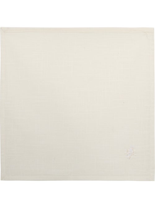 Lot de 4 serviettes de table en coton brodé JOY - Kiabi