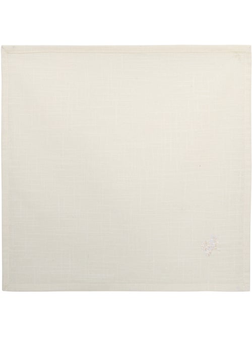 Lot de 4 serviettes de table en coton brodé JOY - Kiabi
