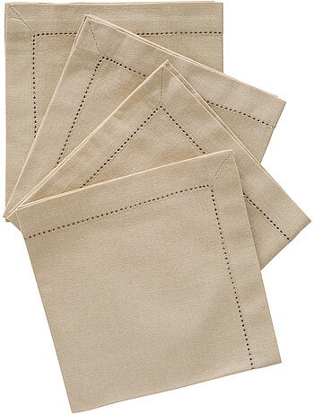 Lot de 4 serviettes de table en coton JANE