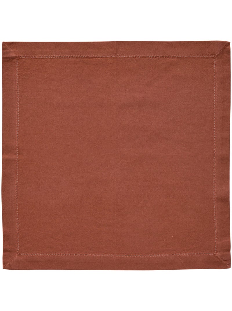 Lot de 4 serviettes de table en coton JANE Terracotta - Kiabi