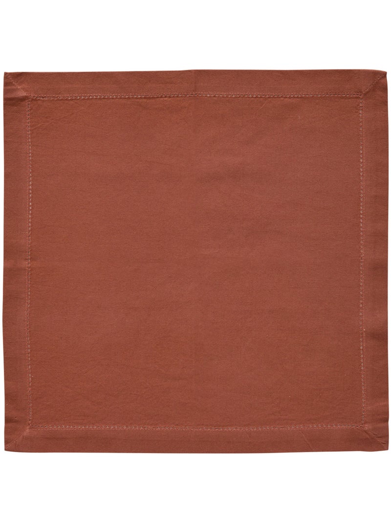 Lot de 4 serviettes de table en coton JANE Terracotta - Kiabi