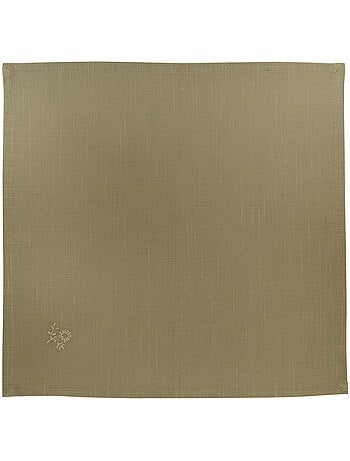 Lot de 4 serviettes de table en coton brodé joy