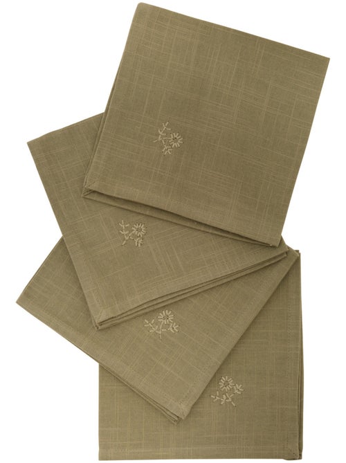 Lot de 4 serviettes de table en coton JOY - Kiabi