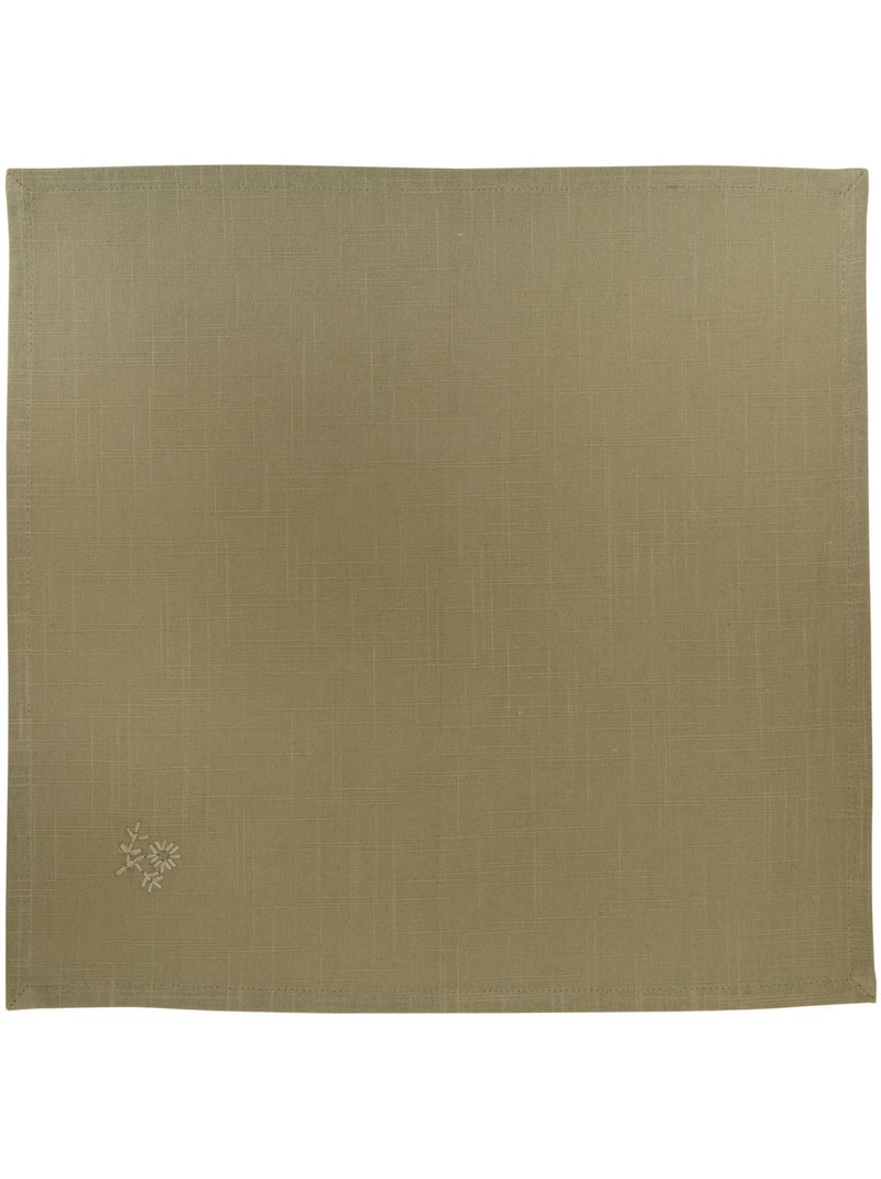 Lot de 4 serviettes de table en coton JOY Kaki - Kiabi