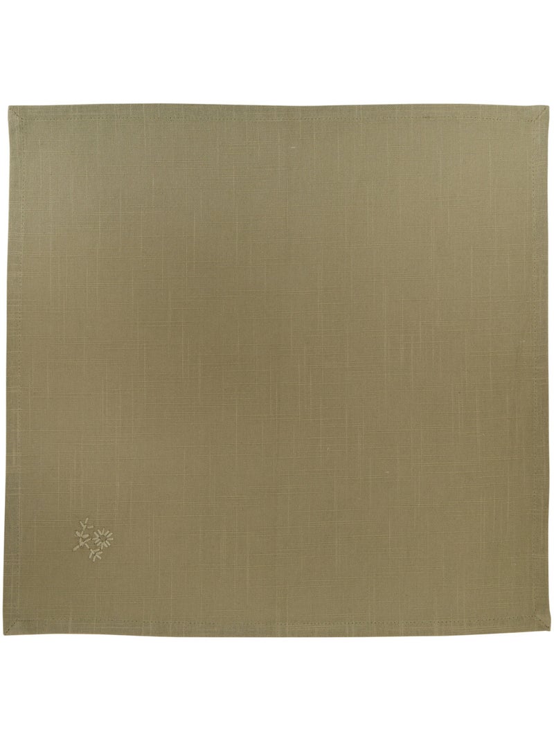 Lot de 4 serviettes de table en coton JOY Kaki - Kiabi