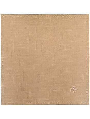 Lot de 4 serviettes de table en coton brodé JOY