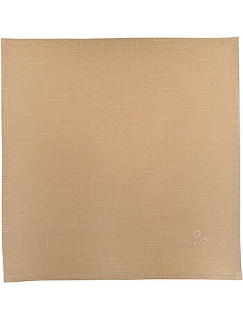 Lot de 4 serviettes de table en coton brodé JOY