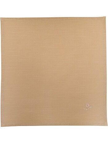 Lot de 4 serviettes de table en coton brodé JOY