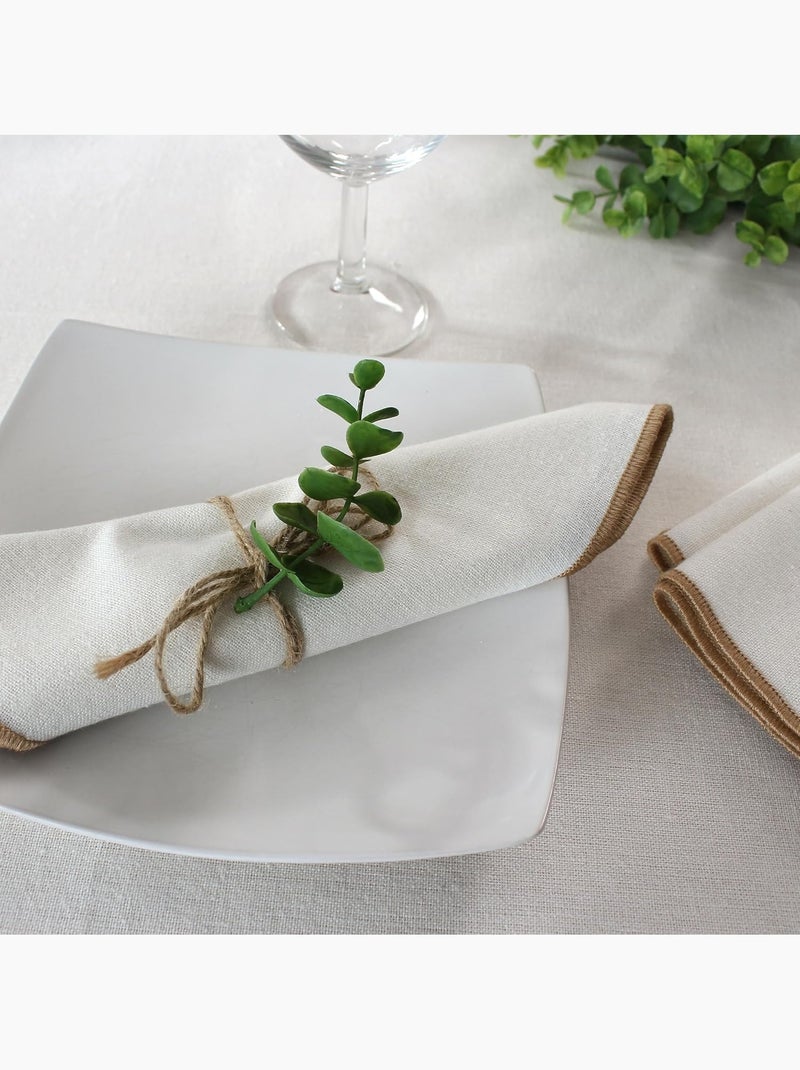 Lot de 4 Serviettes de table Linna Beige - Kiabi