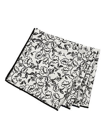 Lot de 4 serviettes de table motif fleuri