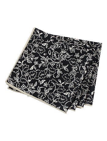 Lot de 4 serviettes de table motif fleuri