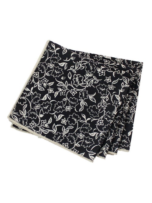 Lot de 4 serviettes de table noires avec lignes écrues LINETTE - 40 x 40 cm - Kiabi Lot de 4 serviettes de table noires avec lignes écrues LINETTE - 40 x 40 cm - Kiabi