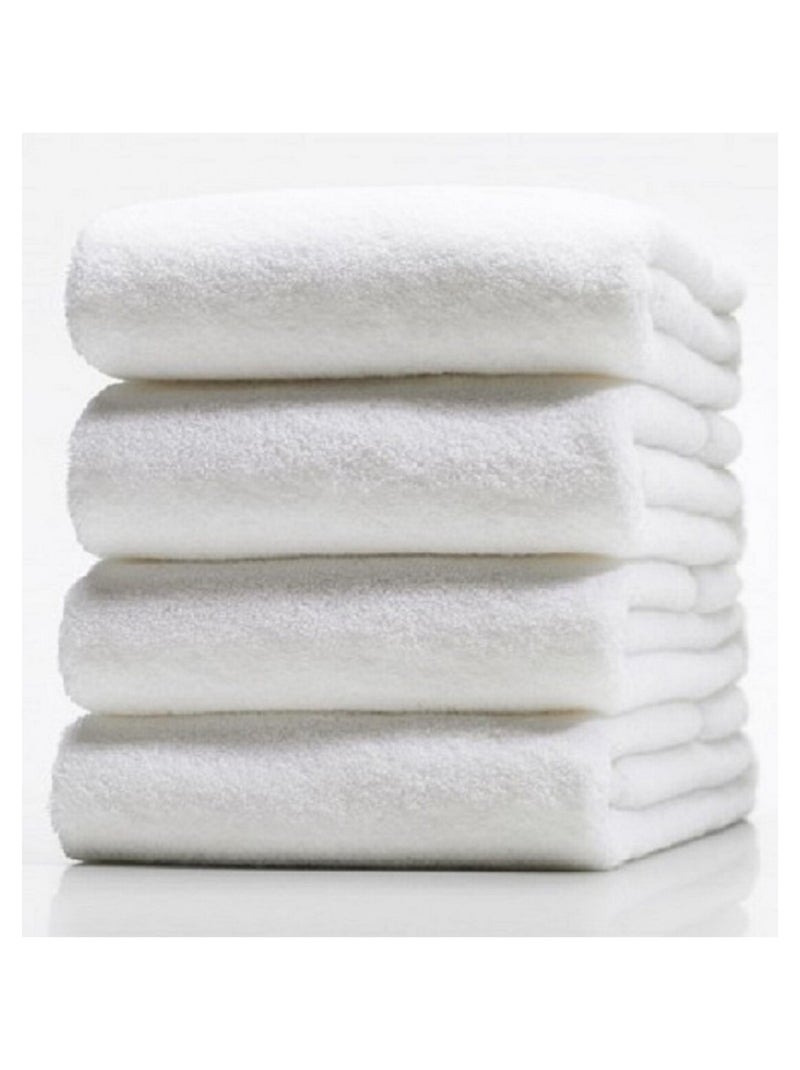 Lot de 4 serviettes en UNI 50x90cm - Blanc Blanc - Kiabi