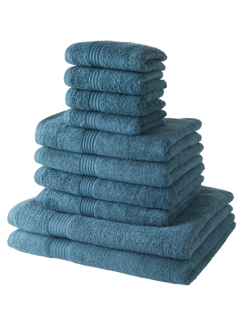 Lot de 4 serviettes invit? + 4 serviettes de bain + 2 draps de bain coton uni ESSENTIAL - Kiabi