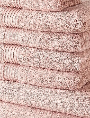 Lot de 4 serviettes invit? + 4 serviettes de bain + 2 draps de bain coton uni ESSENTIAL