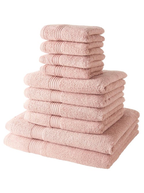 Lot de 4 serviettes invit? + 4 serviettes de bain + 2 draps de bain coton uni ESSENTIAL - Kiabi
