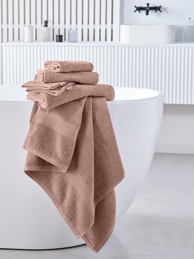 Lot de 4 serviettes invité + 4 serviettes de bain + 2 draps de bain coton uni ESSENTIAL Rose - Kiabi