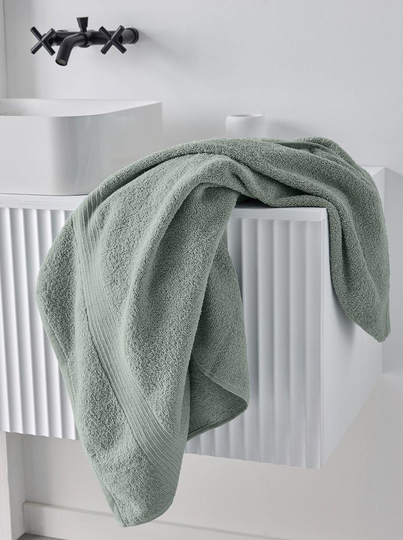 Lot de 4 serviettes invité + 4 serviettes de bain + 2 draps de bain coton uni ESSENTIAL Vert - Kiabi