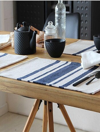 Lot de 4 Sets de table coton épais Rustique