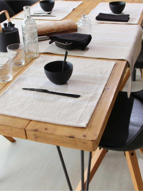 Lot de 4 Sets de table coton épais Rustique - Kiabi
