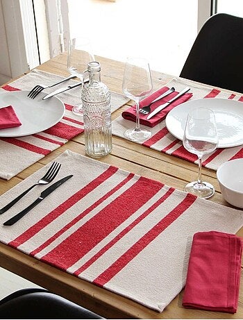 Lot de 4 Sets de table coton épais Rustique