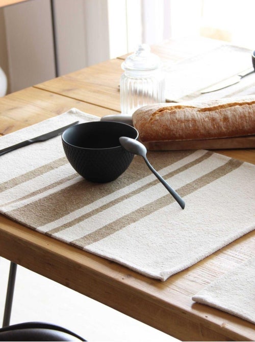 Lot de 4 Sets de table coton épais Rustique - Kiabi