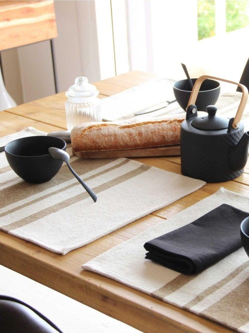 Lot de 4 Sets de table coton épais Rustique - Kiabi