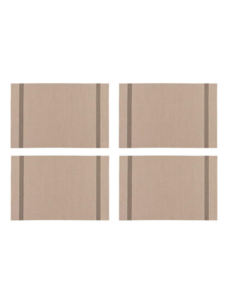 Lot de 4 sets de table Goldira Taupe - Kiabi