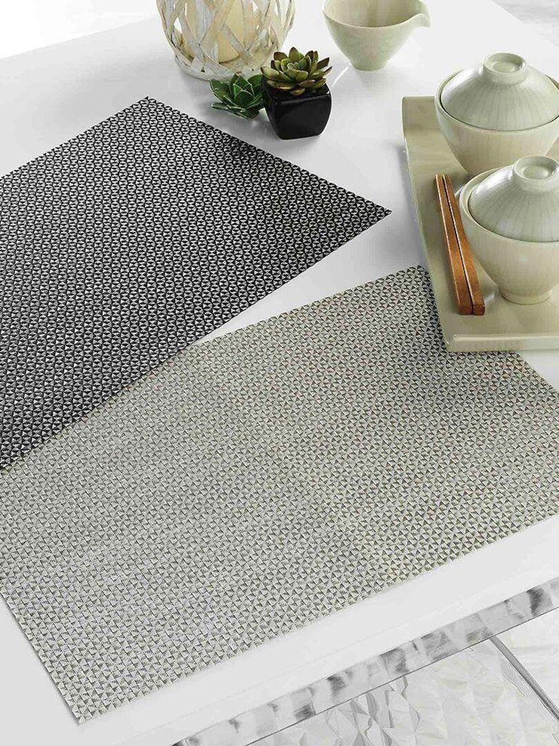 Lot De 6 Sets De Table En Vinyle Faciles À Nettoyer - Noir - Maison