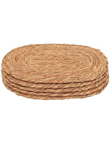 Lot de 4 sets de table ovales naturels 44x30cm