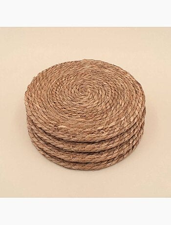 Lot de 4 sets de table ronds naturels 33cm