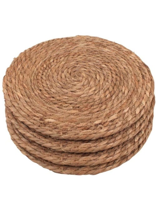 Lot de 4 sets de table ronds naturels 33cm - Kiabi Lot de 4 sets de table ronds naturels 33cm - Kiabi