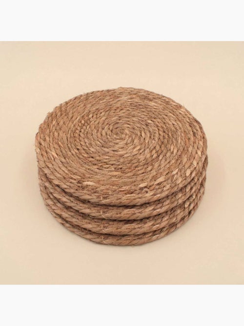 Lot de 4 sets de table ronds naturels 33cm - Kiabi