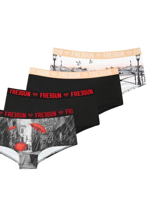Lot de 4 Shortys fille Miss Freegun Freegun - Kiabi Lot de 4 Shortys fille Miss Freegun Freegun - Kiabi